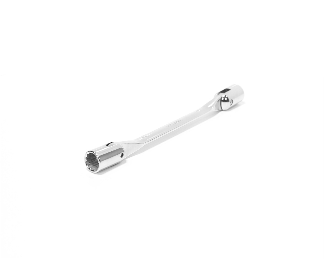 Ключ накидной двусторонний 14х15 трещоточный шарнирный хром HORTZ