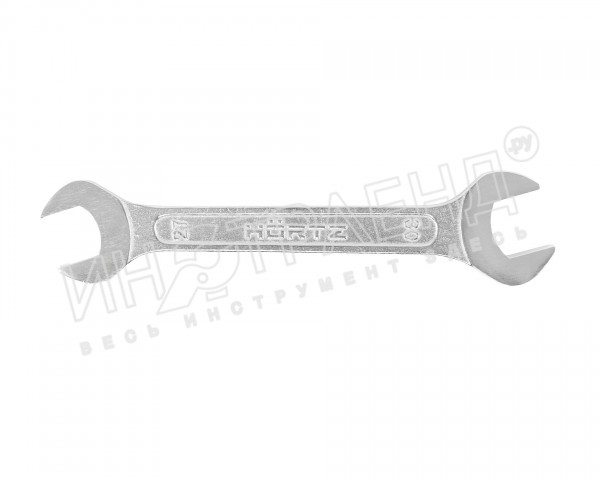 Ключ гаечный рожковый двусторонний 27х30 хромированный на подвесе HORTZ