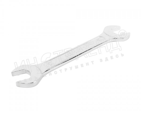 Ключ гаечный рожковый двусторонний 27х30 хромированный на подвесе HORTZ