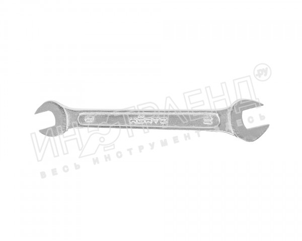 Ключ гаечный рожковый двусторонний  9х11   хромированный на подвесе HORTZ
