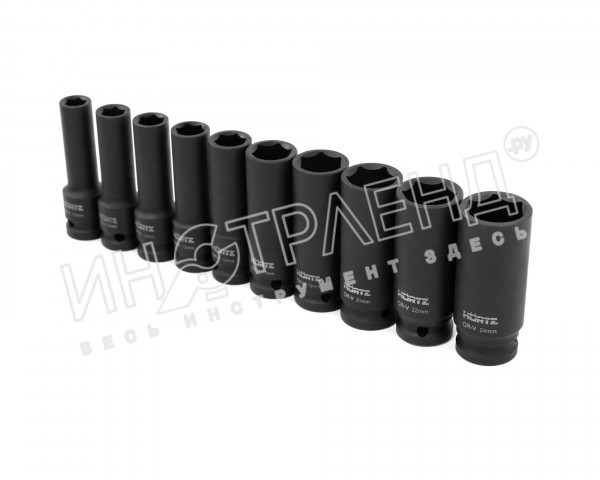 Набор головок ударн. 1/2"  (10 - 24мм)10 предметов HORTZ
