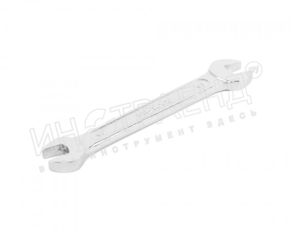 Ключ гаечный рожковый двусторонний  8х10   хромированный на подвесе HORTZ