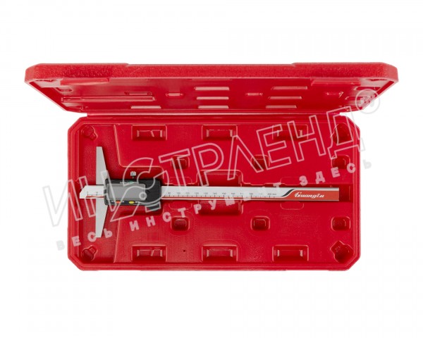 Штангенглубиномер ШГЦ-200 0.01 электронный рамка.  100мм 121-202 Guanglu