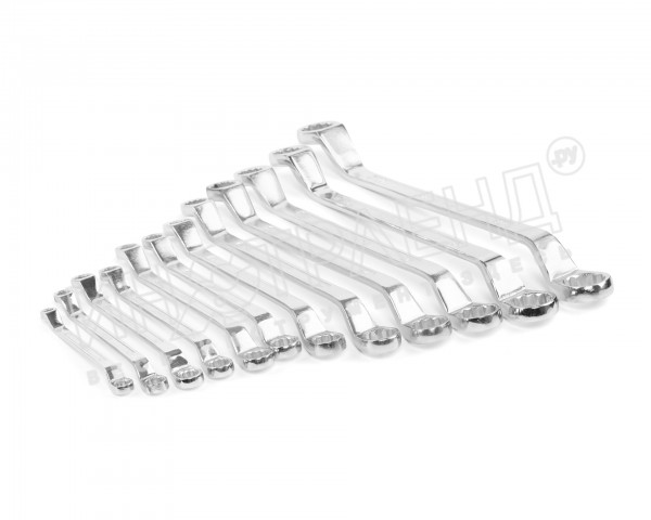 Набор ключей накидных двусторонних 12 шт. (8-32) хромированных HORTZ