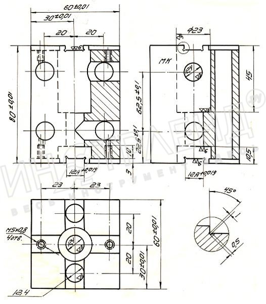 Опора Квадратная 60х 60х 80 крепежная под паз 12мм (ДСП-18) (восст.)
