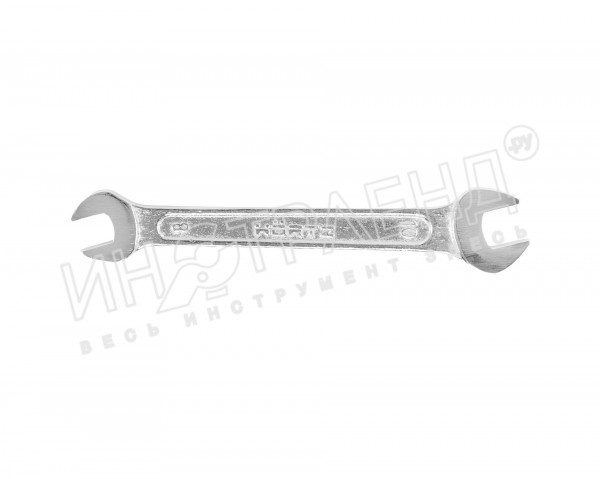 Ключ гаечный рожковый двусторонний  8х10   хромированный на подвесе HORTZ