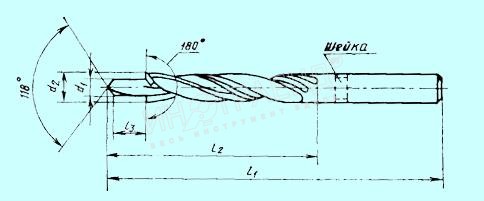 Сверло М 6 (D6,6 и d5,0) 180° ц/х Р6М5 "CNIC"