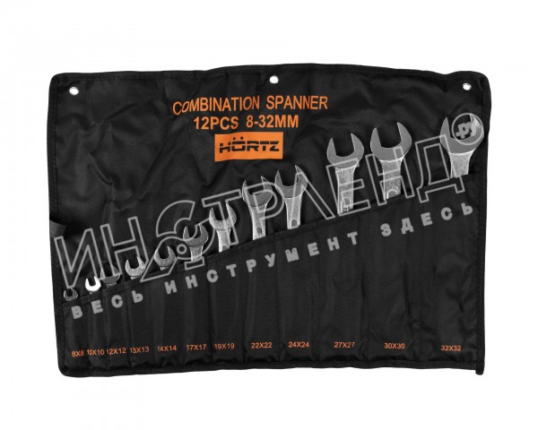 Набор ключей гаечных комбинированных 12 шт. (8-32) хромированный HORTZ