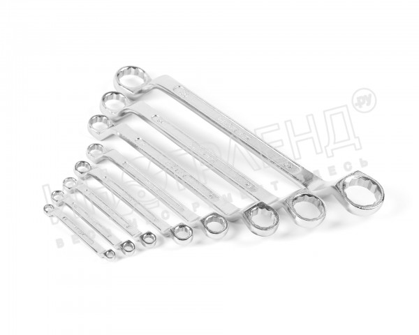 Набор ключей накидных двусторонних 8 шт. (6-32) хромированных HORTZ