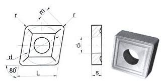 Пластина CNUM - 120408 МС321 (Р20) ромбическая dвн=5мм (05114) со стружколомом