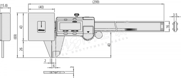 Штангенциркуль ШЦЦ-2- 180 0,01 электр. с постоянным усилием 573-191-30 Mitutoyo