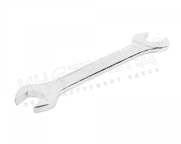 ключ гаечный рожковый двусторонний  24x27 хромированный на подвесе HORTZ