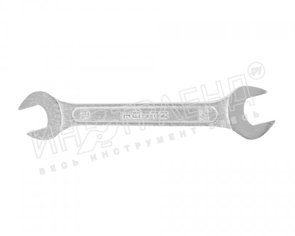 Ключ гаечный рожковый двусторонний 19х22 хромированный на подвесе HORTZ