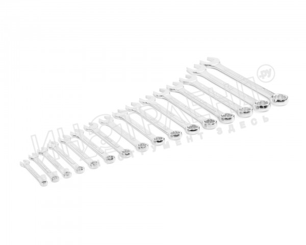 Набор ключей гаечных комбинированных 16 шт. (6-24) хромированных HORTZ