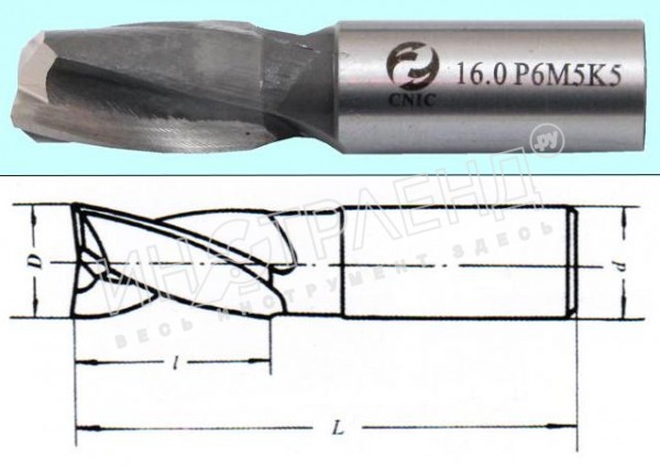 Фреза шпоночная ц/х  3,0x5x32 мм Р6М5К5 CNIC
