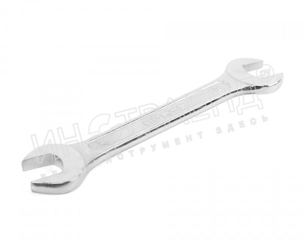 ключ гаечный рожковый двусторонний  24x27 хромированный на подвесе HORTZ