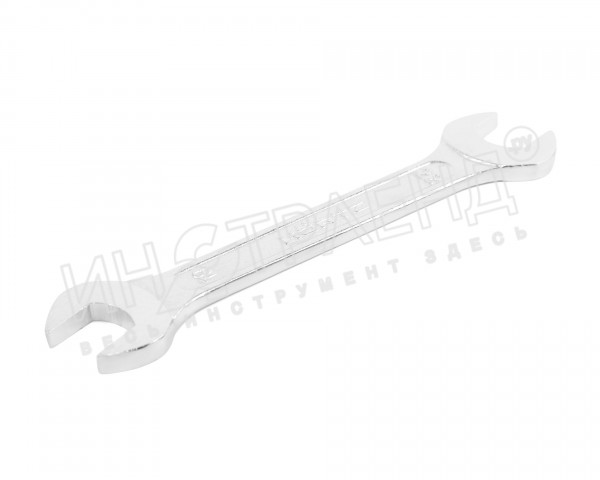 Ключ гаечный рожковый двусторонний 19х22 хромированный на подвесе HORTZ