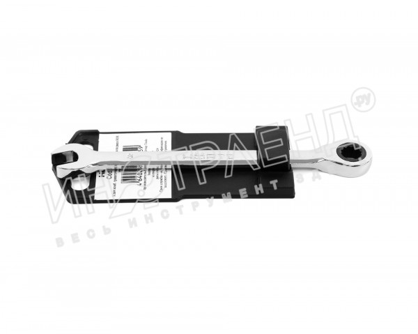 Ключ комбинированный трещоточный 13х13 хромированный на подвесе HORTZ